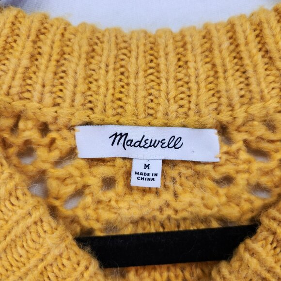 Madewell Wool Alpaca Blend Pullover Sweater Size Medium Windemere Pointelle - Picture 10 of 16